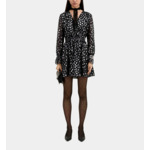 Robe Courte Noire Avec Cœurs Argentés Femme