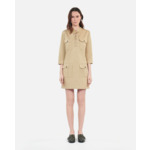 Robe Saharienne Courte Beige Femme