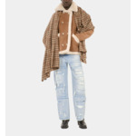 Peau Lainée Courte Marron Femme