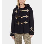 Caban Court À Capuche Bleu Marine Femme