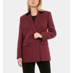 Blazer Pied De Poule Noir Et Rouge Femme