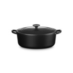 Cocotte ovale 29cm en fonte émaillée noire*