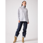 Pull poncho col roulé cachemire Margareth ACIER