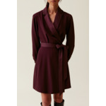 Robe cache-cœur col tailleur