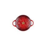 Mini Cocotte Ronde Relief Cerise 14cm Bouton Étoile Doré