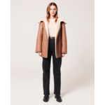 Manteau Meline Camel en cuir
