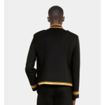 Veste Style Officier En Laine Noire Homme