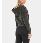 Sweatshirt À Capuche Et Sérigraphie Noir Femme