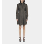 Robe Courte En Soie Kaki Femme