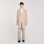 Manteau droit en laine