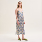 Laurence Tavernier - Chemise de nuit longue en satin de soie, Dandy