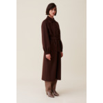 Manteau long ceinturé marron