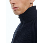 Pull côtelé à col camionneur en laine