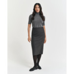 Midi Checked Wool Pencil Skirt