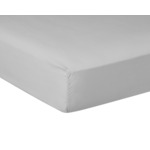 DRAP HOUSSE | Pure White Percale Lavée - Light Grey