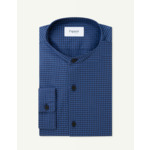 Chemise Contemporaine en jacquard à carreaux bleus