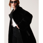 Manteau Mima Noir en cuir