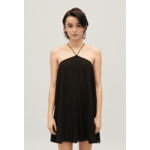 Robe courte plissée noire