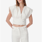 Top En Jean À Motif Brodé Col V Zahair
