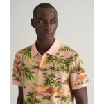 Hawaiian Print Polo Shirt