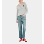 Pull Blason À Rayures En Laine Et Cachemire Femme