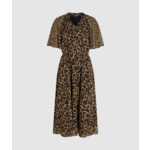 LEOPARD AOP CHIFFON MIDI DRESS