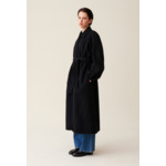 Manteau long ceinturé marron