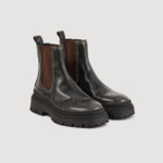 Boots Chelsea en cuir craquelé