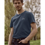 T-shirt bleu marine broderie vélo