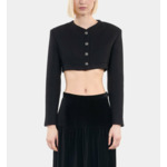 Veste En Laine Et Coton Noire Femme