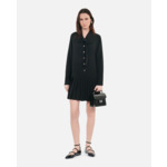 Robe Noire Courte Avec Plissage Femme