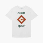 Casablanca T-Shirt Casa Sport Screen Printed Blanc