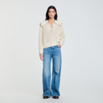 Pull en laine à col vareuse