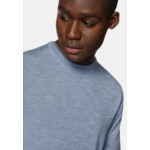 Pull Col Rond Bleu Clair En Laine Mérinos