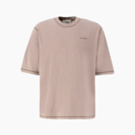 Ami Paris T-Shirt Logo Brodé Marron Délavé