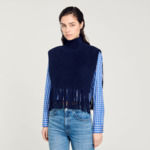 Col écharpe en maille velours