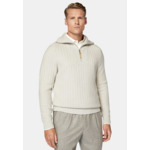 Pull Demi-Zip Sable En Laine Mérinos