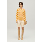 Pull carreaux jaune