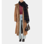 Peau Lainée Longue Marron Femme