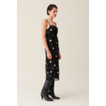 Robe longue fluide sequins brodés