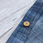 Lacoste - Housse de couette en satin de coton lavé bleu, L Denim