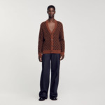 Cardigan jacquard square cross
