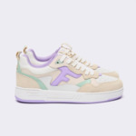 Baskets basses blanches & violet clair