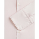 Chemise col figaret en popeline rayée rose