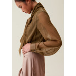 Blouse lavallière carreaux fluide