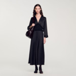 Robe longue satinée