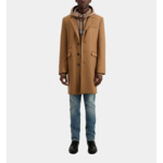 Manteau Classique 3 Boutons Sous Col Cuir Homme