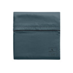 HOUSSE DE COUETTE | Pure White Satin Lavé - Midnight blue - Finition Black
