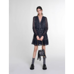 Robe courte plissée à imprimé fleurs