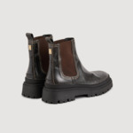 Boots Chelsea en cuir craquelé
